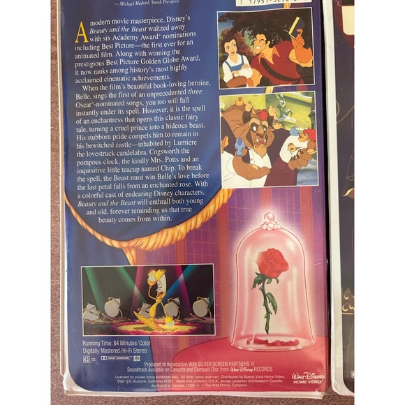 Vintage Beauty And The Beast Black Diamond Alice In Wonderland VHS Tapes Disney - Picture 7 of 12